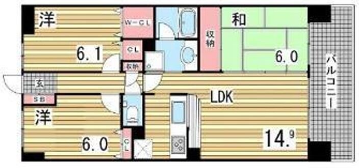 兵庫駅 徒歩2分 6階の物件間取画像