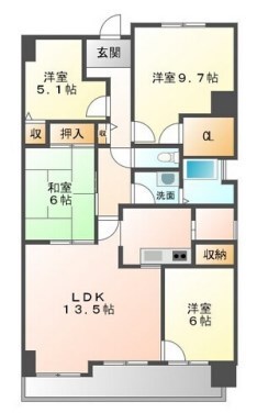 箕谷駅 徒歩28分 9階の物件間取画像