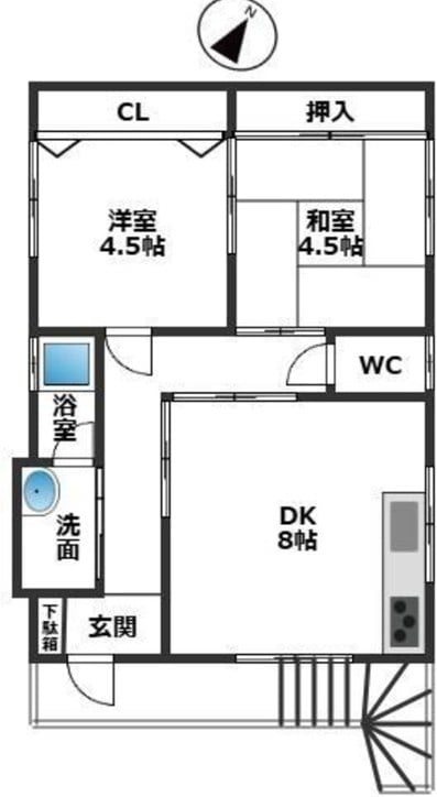 長田駅 徒歩2分 1階の物件間取画像