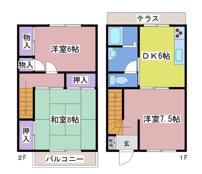 西江井ケ島駅 徒歩10分 1-2階の物件間取画像