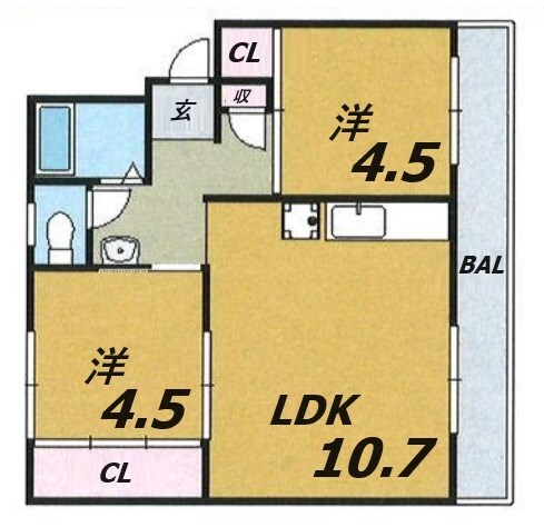 鈴蘭台駅 徒歩20分 3階の物件間取画像