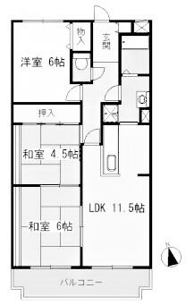 朝霧駅 バス8分  神陵台下車：停歩4分 4階の物件間取画像