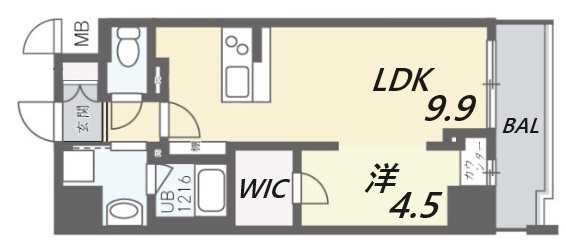 新神戸駅 徒歩2分 3階の物件間取画像