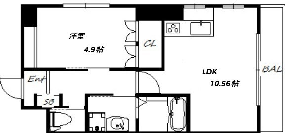 六甲道駅 徒歩6分 4階の物件間取画像