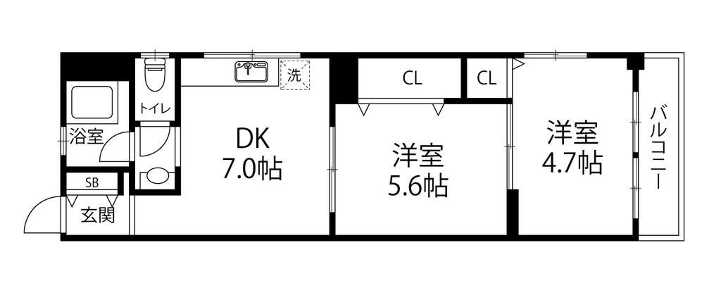 マヤコーポ西棟の物件間取画像