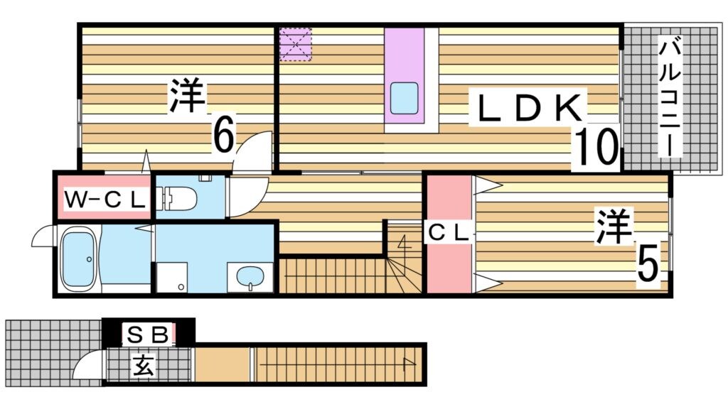 サンハイツ北六甲弐番館の物件間取画像