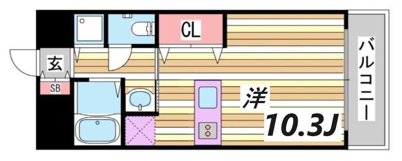 三ノ宮駅 徒歩4分 12階の物件間取画像