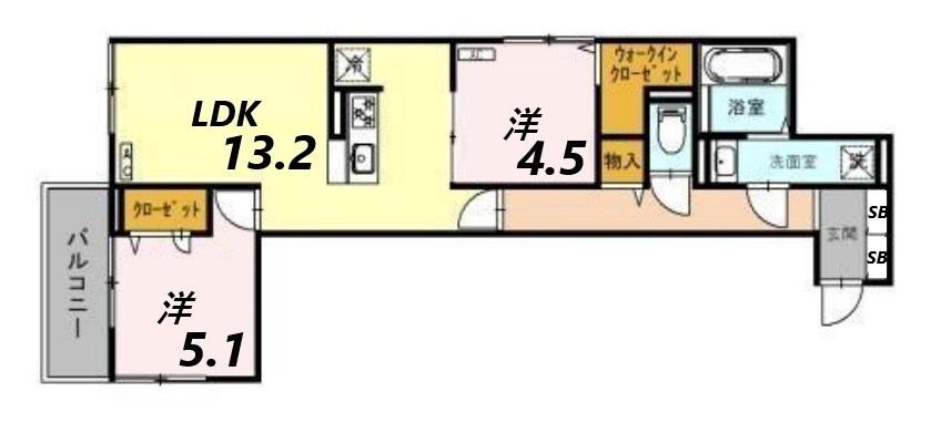 サンパティーク住吉の物件間取画像