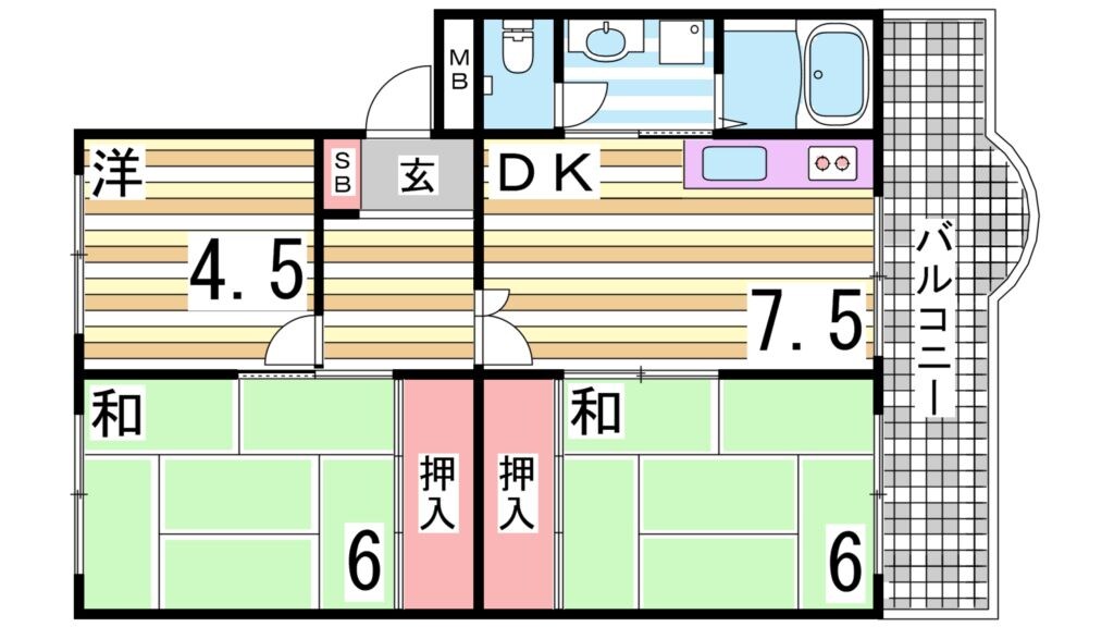 山の街駅 徒歩10分 2階の物件間取画像