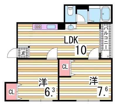 王子公園駅 徒歩12分 2階の物件間取画像