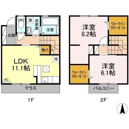 ハーモニータウン　A棟の物件間取画像