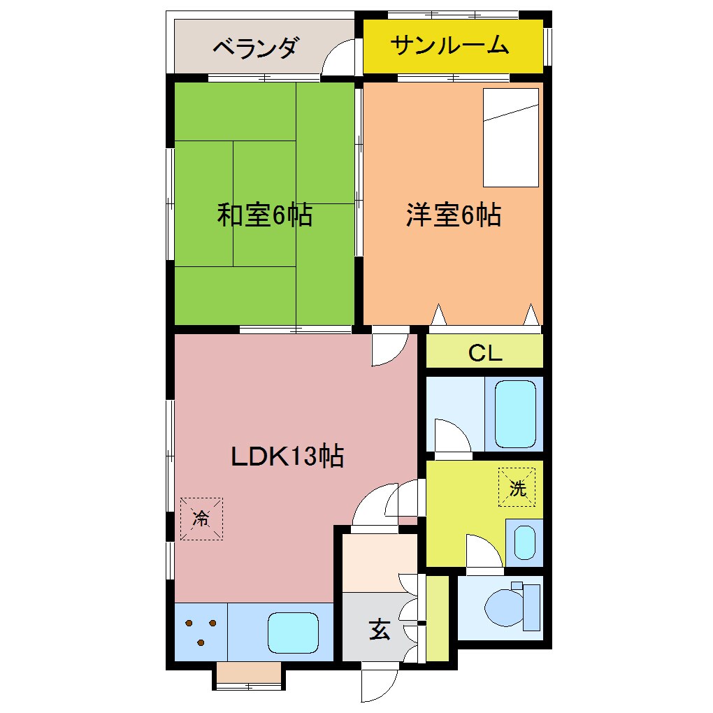 ヴィララボール新根塚の物件間取画像