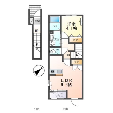 （仮）スターテラスⅡ下岡本町新築アパートの物件間取画像