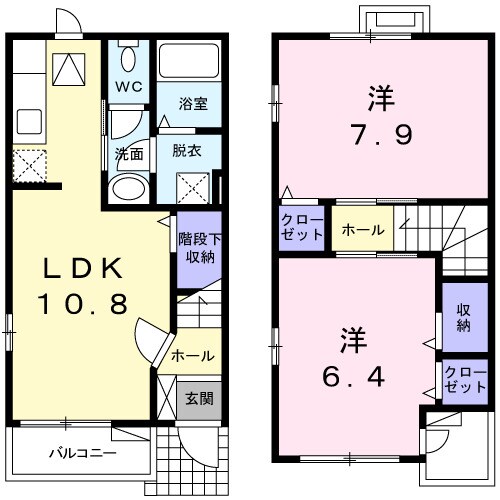 ヒルサイド・ブローテＣの物件間取画像