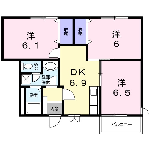 メルベーユ弐番館の物件間取画像