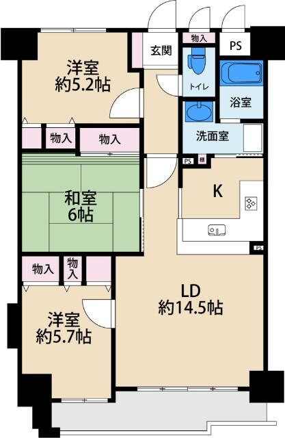 ヴェルドール河堀口の物件間取画像