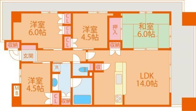 グランディア深江橋ガーデンズの物件間取画像