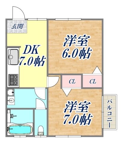 ラムール西立花の物件間取画像