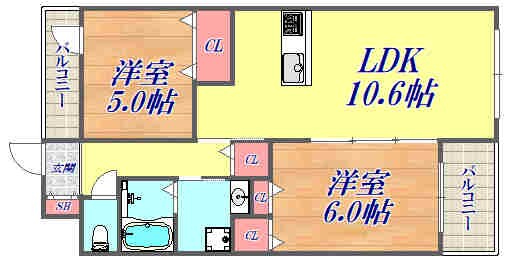 ヴェルージュの物件間取画像