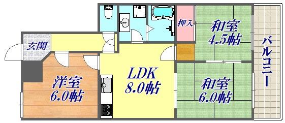 エスポワール下坂部の物件間取画像