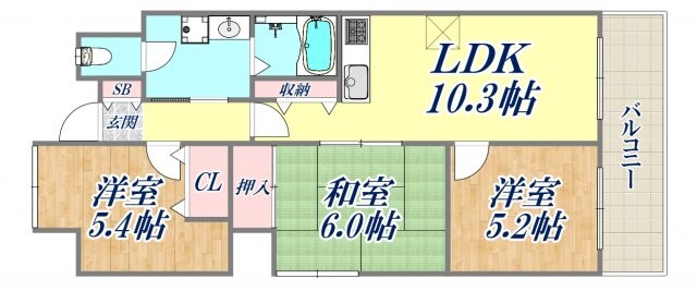 武庫之荘カシノハイツの物件間取画像