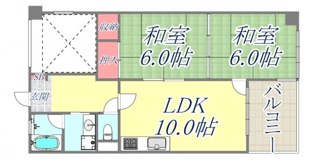 アビタコシキイワの物件間取画像