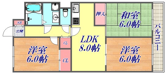 イマキタハイツ29の物件間取画像