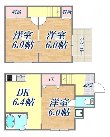 上ヶ原八番町貸家の物件間取画像