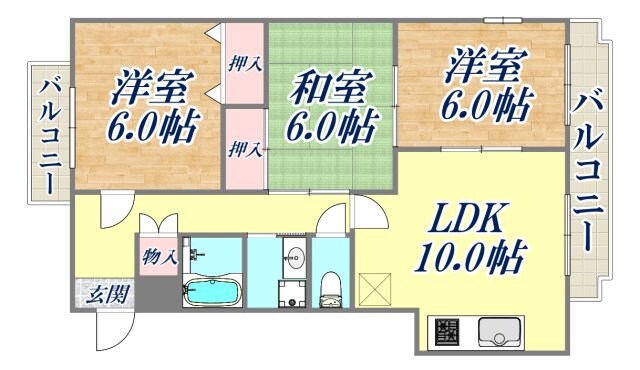 オークヴィラ園田の物件間取画像