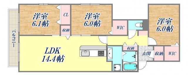 エトワール伏原の物件間取画像