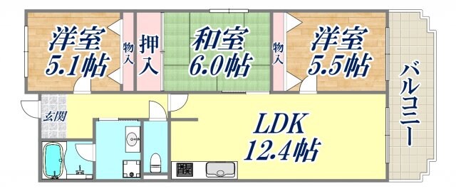 オーキッド仁川の物件間取画像