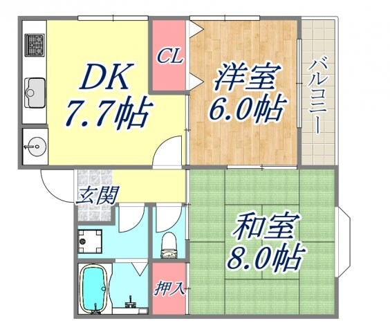 グレイス七松の物件間取画像