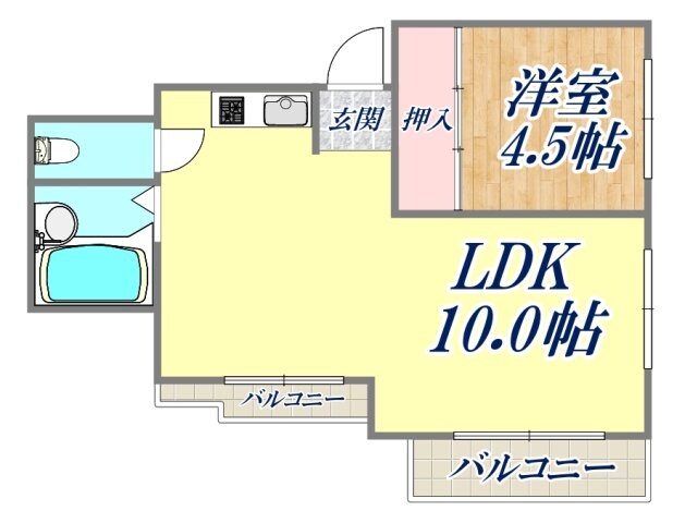 ラルー浜田の物件間取画像