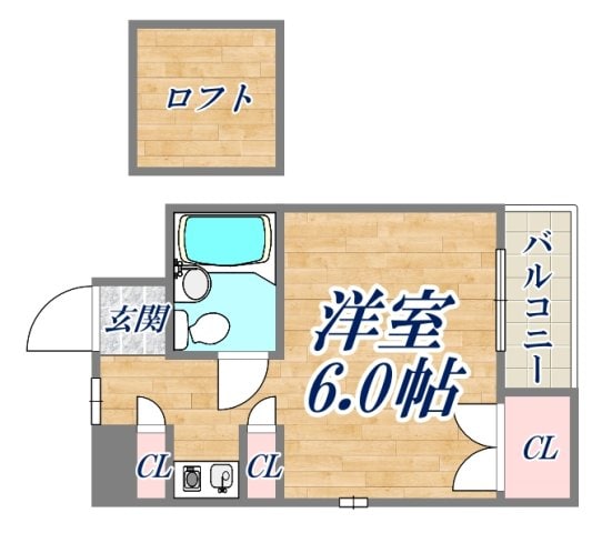 キューブ南塚口1の物件間取画像