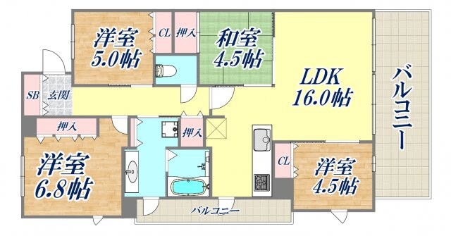 ジオ西宮北口ガーデンズ NE棟の物件間取画像