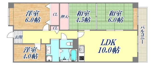 エスタ西宮の物件間取画像