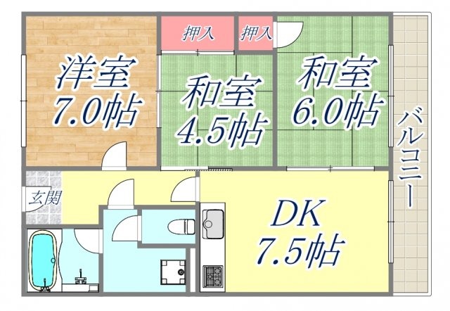 上甲東園マンションの物件間取画像