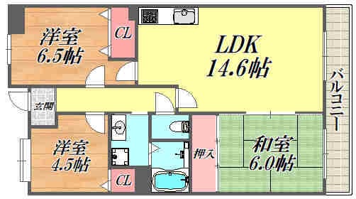 サザンハウス塚口の物件間取画像