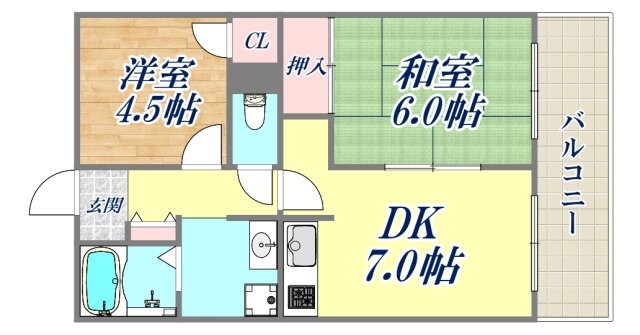 エスポワール野間3の物件間取画像