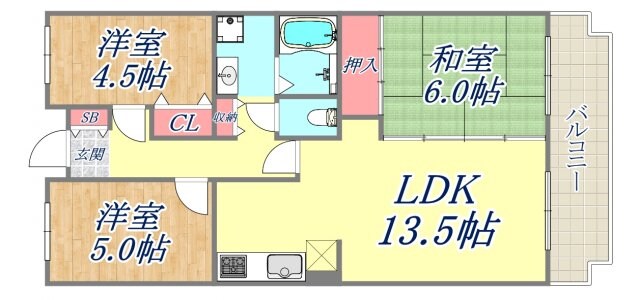 セレーノ園田の物件間取画像