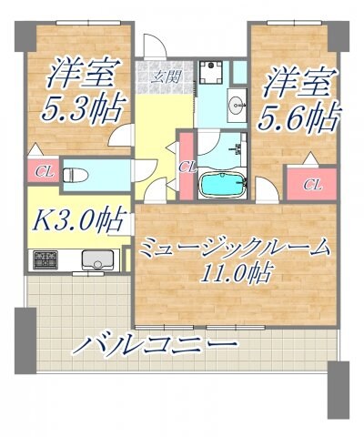 白鷹苦楽園マンションの物件間取画像