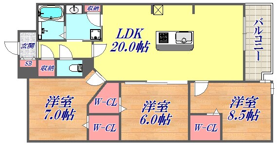 イーグル山手の物件間取画像