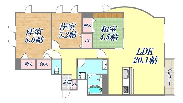 ベルヴィル浜甲子園の物件間取画像