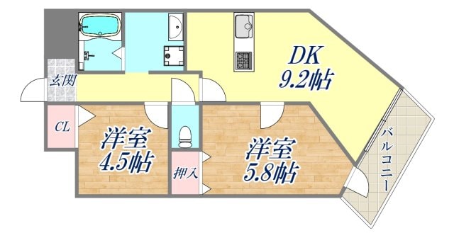 グロリオーサ門戸の物件間取画像