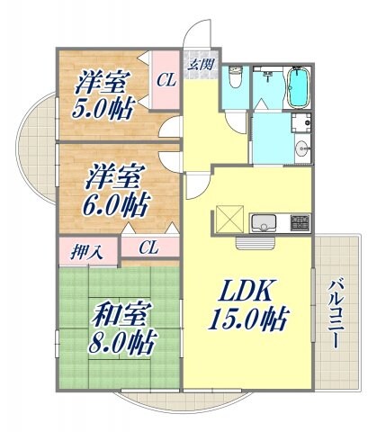 メゾンドール夙川台の物件間取画像