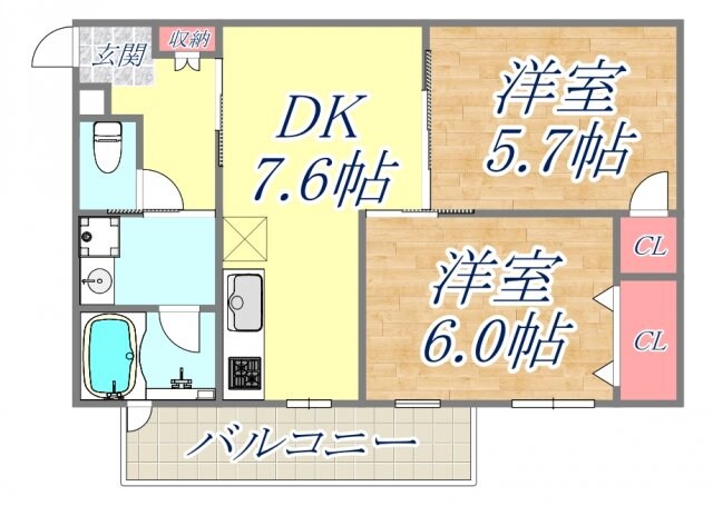 YAO.RE甲子園の物件間取画像