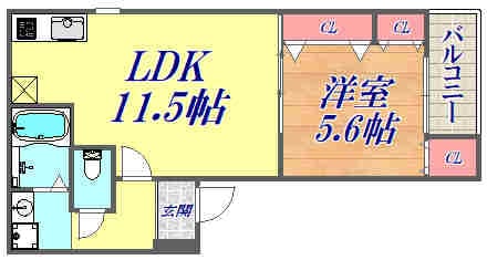 尼崎駅 徒歩10分 2階の物件間取画像