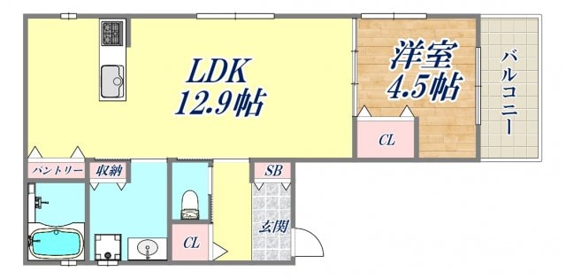 Glanz Court John　西立花の物件間取画像