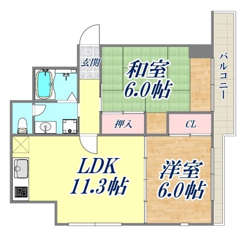 Y’sコート蘭びっくの物件間取画像