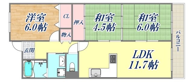 CASA香枦園の物件間取画像